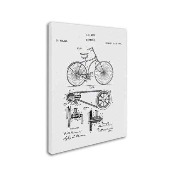 Claire Doherty 'Bicycle Patent 1890 White' Canvas Art,18x24